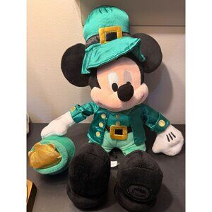 Rare Disney Store Exclusive Mickey Mouse Dublin Irish Leprechaun Plush Gold 16"